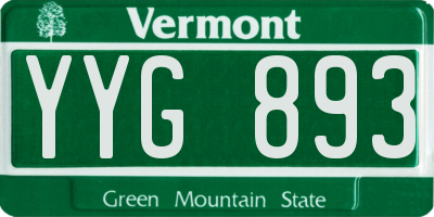 VT license plate YYG893