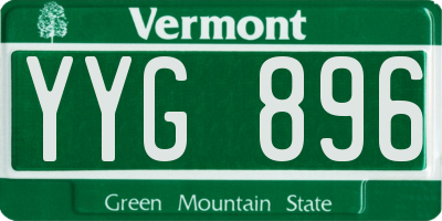 VT license plate YYG896