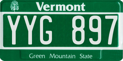 VT license plate YYG897