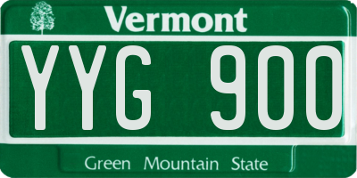 VT license plate YYG900