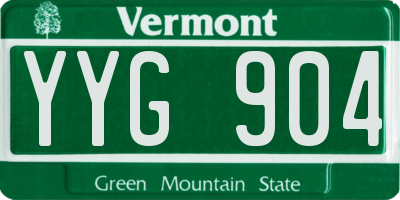 VT license plate YYG904