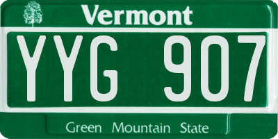 VT license plate YYG907