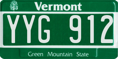 VT license plate YYG912