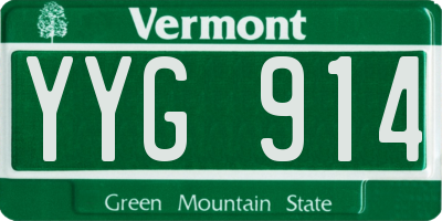 VT license plate YYG914