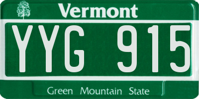 VT license plate YYG915