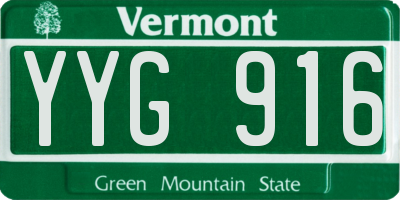 VT license plate YYG916