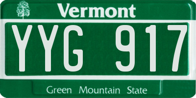 VT license plate YYG917