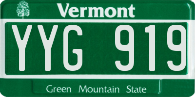 VT license plate YYG919