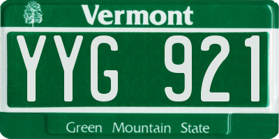 VT license plate YYG921