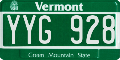 VT license plate YYG928