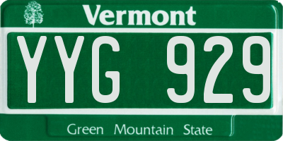 VT license plate YYG929