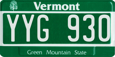VT license plate YYG930