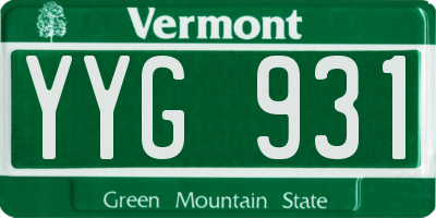 VT license plate YYG931