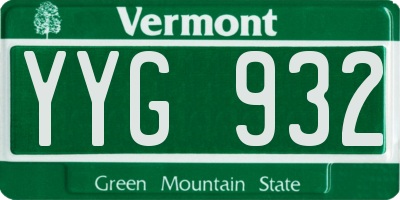 VT license plate YYG932
