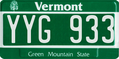 VT license plate YYG933