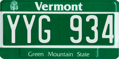 VT license plate YYG934