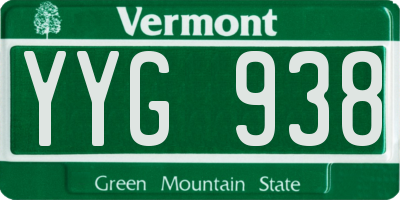 VT license plate YYG938