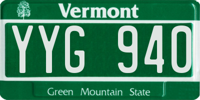 VT license plate YYG940