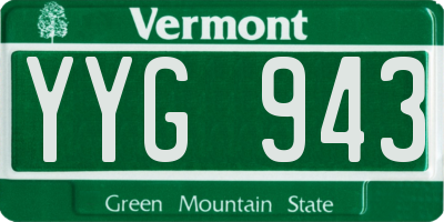 VT license plate YYG943