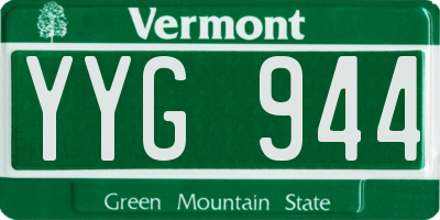 VT license plate YYG944