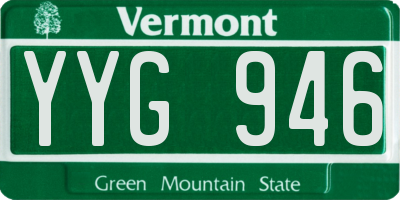 VT license plate YYG946