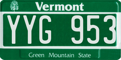VT license plate YYG953