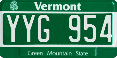 VT license plate YYG954