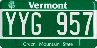 VT license plate YYG957