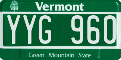VT license plate YYG960