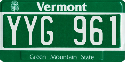 VT license plate YYG961