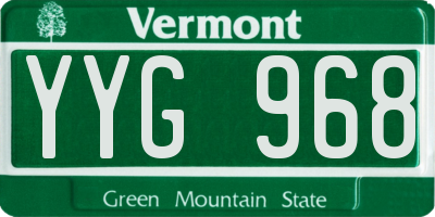VT license plate YYG968