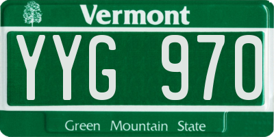 VT license plate YYG970