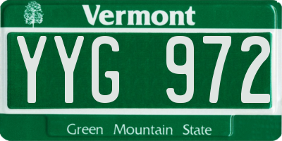 VT license plate YYG972