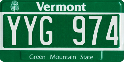 VT license plate YYG974