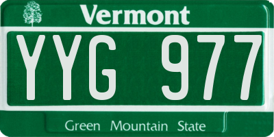 VT license plate YYG977