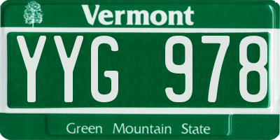 VT license plate YYG978