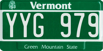 VT license plate YYG979