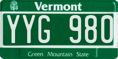 VT license plate YYG980