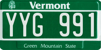 VT license plate YYG991