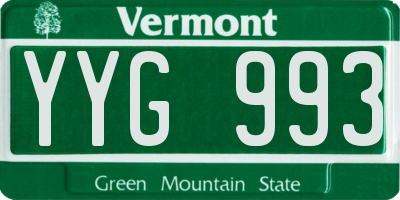 VT license plate YYG993
