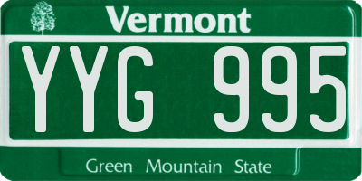 VT license plate YYG995