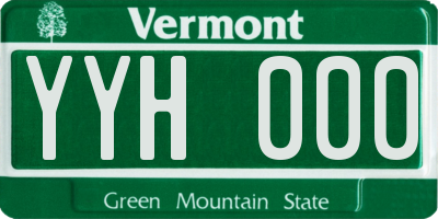 VT license plate YYH000