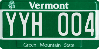 VT license plate YYH004