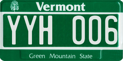 VT license plate YYH006
