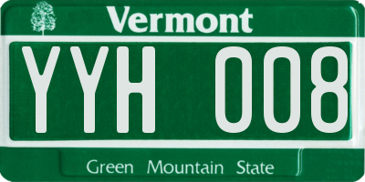 VT license plate YYH008