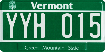 VT license plate YYH015