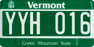 VT license plate YYH016