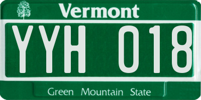 VT license plate YYH018