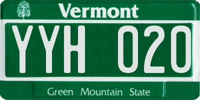 VT license plate YYH020