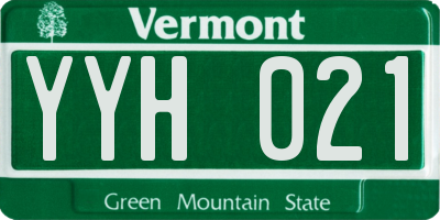 VT license plate YYH021